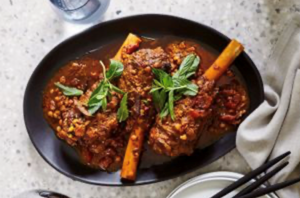 Lamb shanks with chana dal curry (Dal gosht)