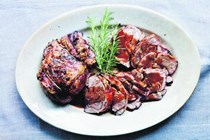 Lamb shoulder cooked in red wine