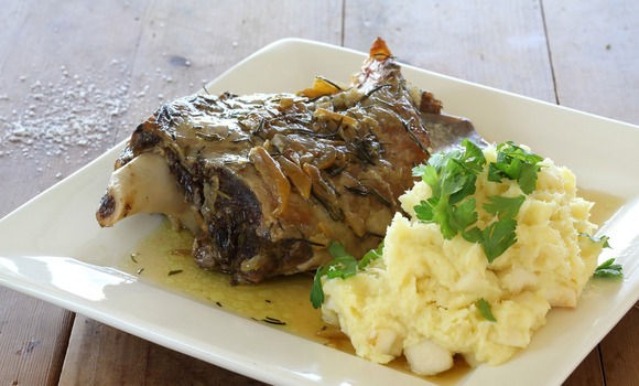 Lamb shoulder roast with preserved lemons