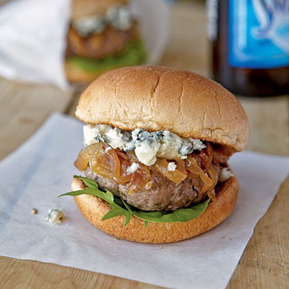 Lamb sliders with blue cheese