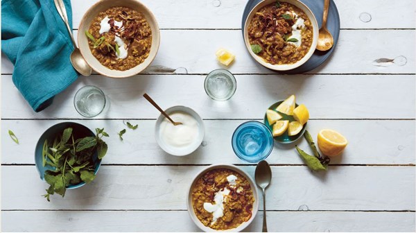 Lamb soup with lentils & cracked wheat (Haleem)