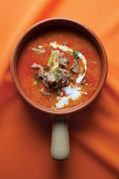 Lamb soup with sour cream (Palócleves)