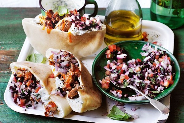 Lamb souvlaki with basil tzatziki