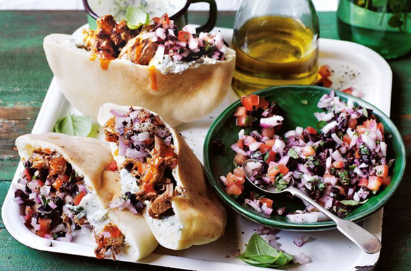 Lamb souvlaki with basil tzatziki