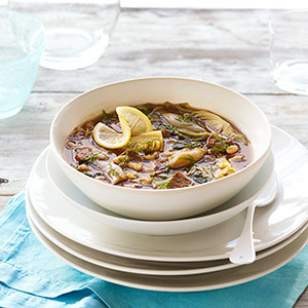 Lamb stew with artichokes & white beans