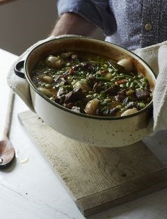 Lamb stew with baby summer turnips