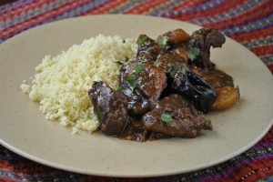 Lamb stew with dried apricots and prunes