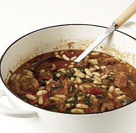 Lamb stew with flageolets and herbs
