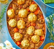 Lamb stew with fluffy rosemary & cheddar dumplings