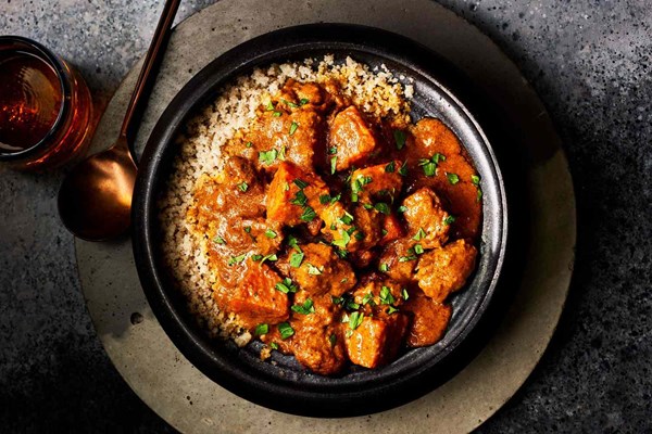 Lamb, sweet potato, and coconut mafé curry