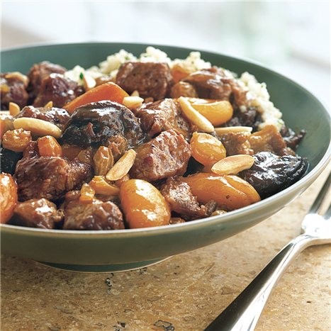 Lamb tagine with apricots and prunes