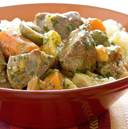 Lamb tagine with dried apricots and olives