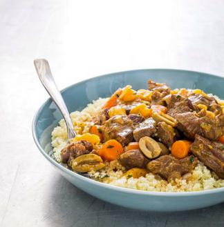 Lamb tagine with dried apricots and olives