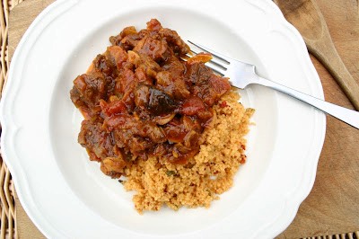 Lamb tagine with prunes and Ainsley Harriott's Moroccan medley cous cous
