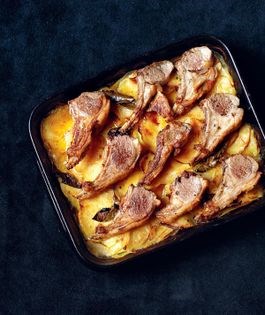 Lamb with bay leaf potatoes