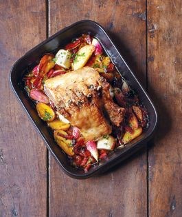 Lamb with chorizo potatoes