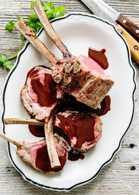 Lamb with dark chocolate pepper sauce