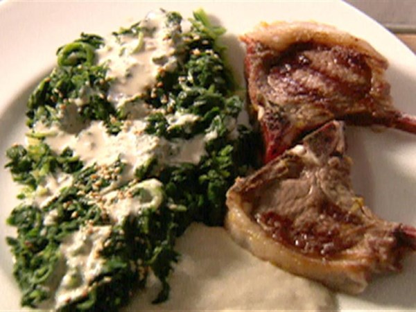 Lamb with garlicky tahina