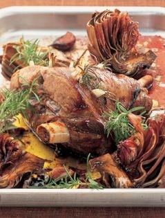 Lamb with globe artichokes