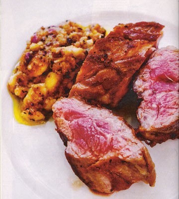 Lamb with rose and almonds