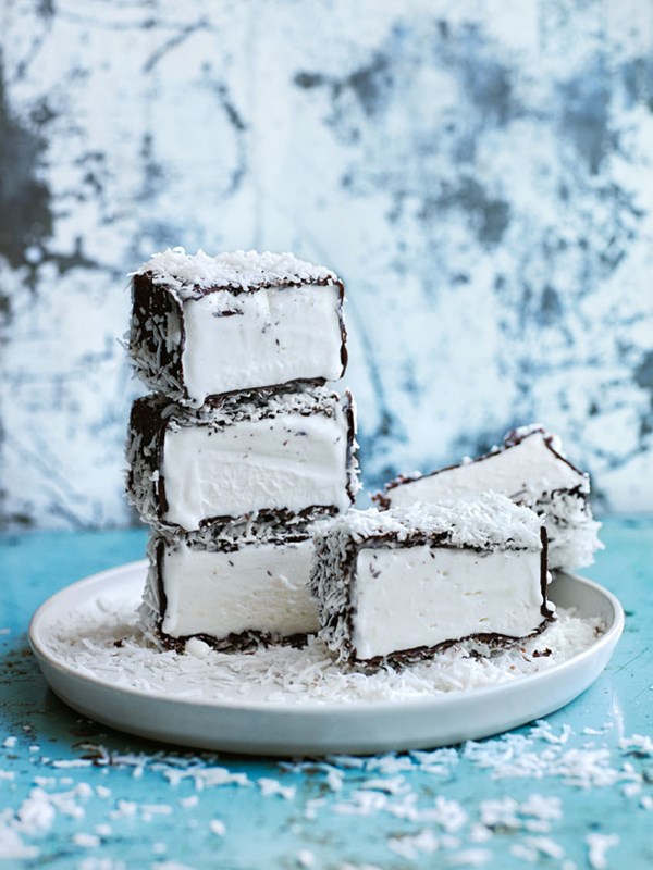 Lamington ice-cream bars