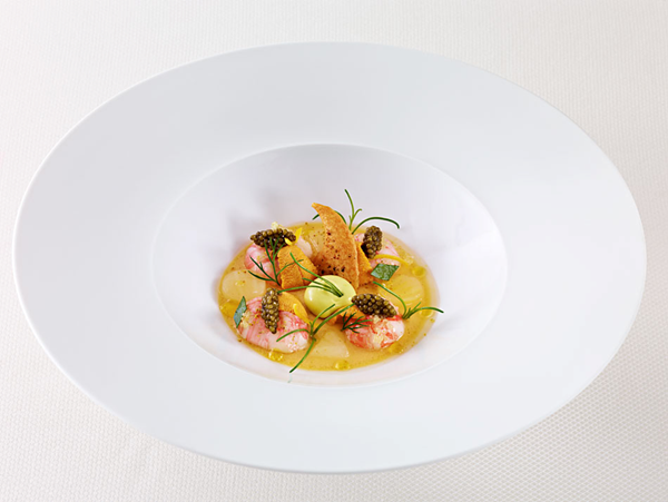 Langoustine and uni chaud-froid