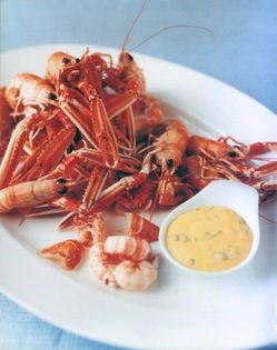 Langoustines with a basil and mango sauce