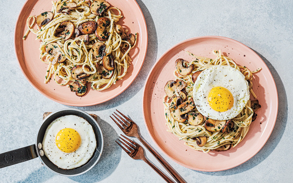 Languedoc pasta with mushrooms and fried egg recipe | Eat Your Books