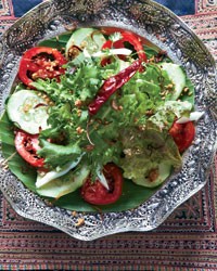 Lao mixed salad with peanuts and fried shallots