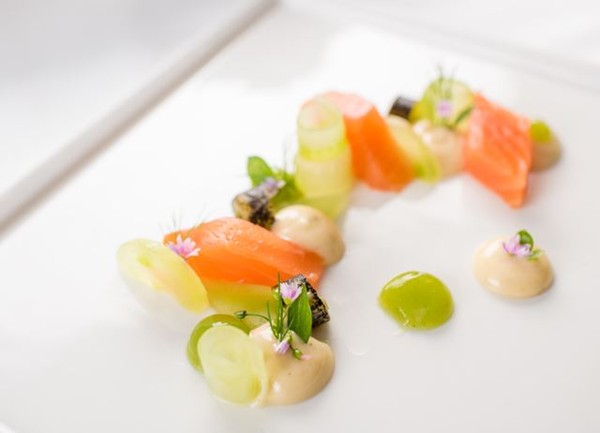Laphroaig whisky-cured salmon gravadlax, cucumber, tonka bean