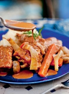 Lapin a la moutarde with chocolate