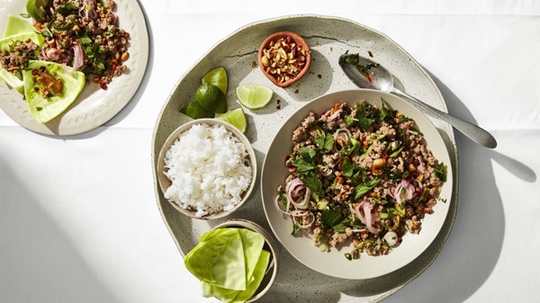 Larb with cabbage