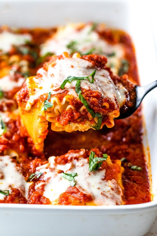 Lasagna roll-ups with cottage cheese