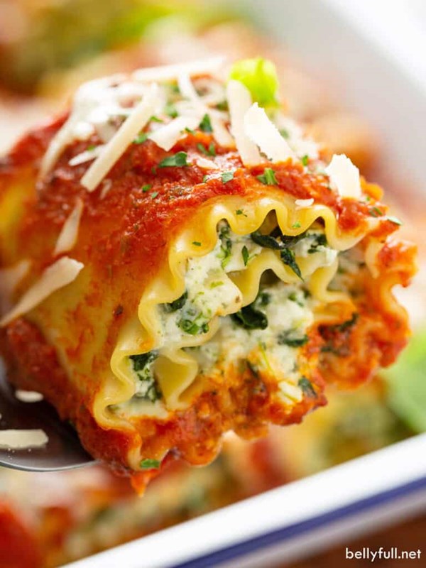 Lasagna rolls (with spinach and chicken)