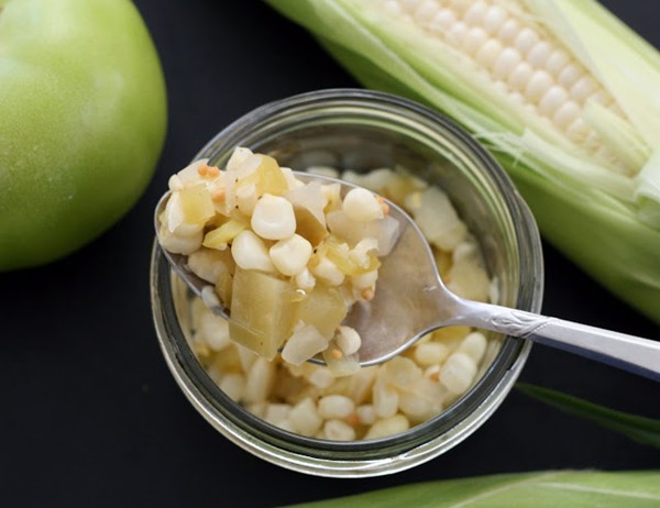 Late summer corn & green tomato relish