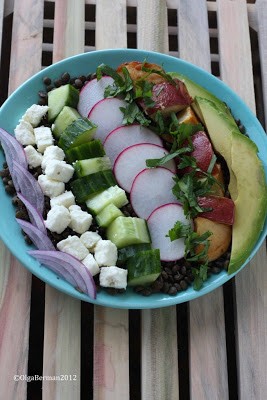 Latin American green lentil salad