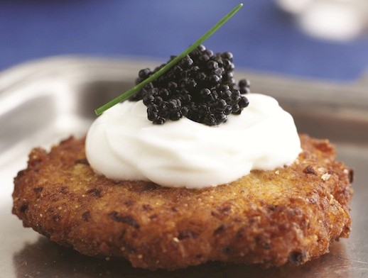 Latkes with caviar and cream from 'Joy of Kosher' (Cook the Book)