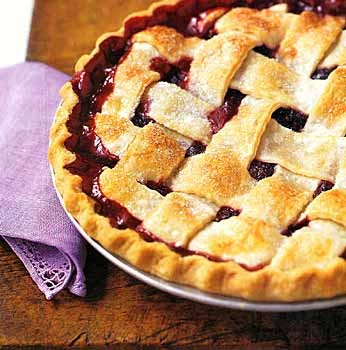 Lattice-top blackberry pie