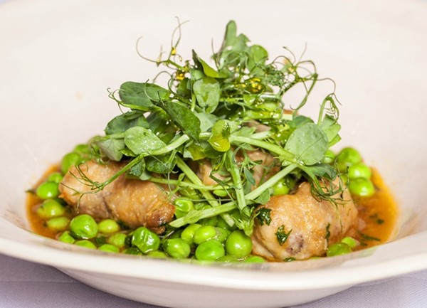 Launceston lamb sweetbreads with Coles Farm peas