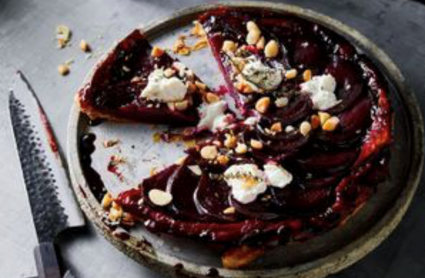 Laura Baratto's beetroot tarte Tatin with goat's cheese and macadamia