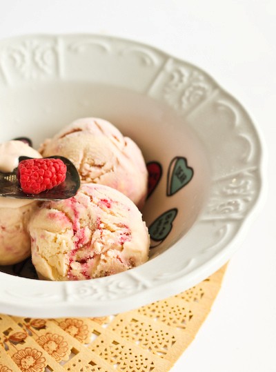 Lavender & raspberry ripple ice cream