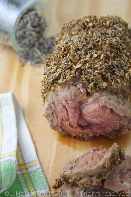 Lavender and herb crusted roast lamb shoulder