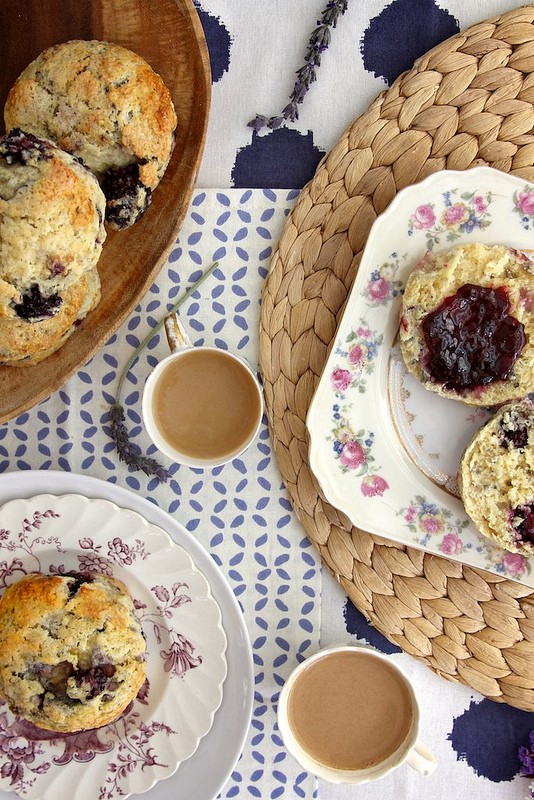 Lavender blackberry scones