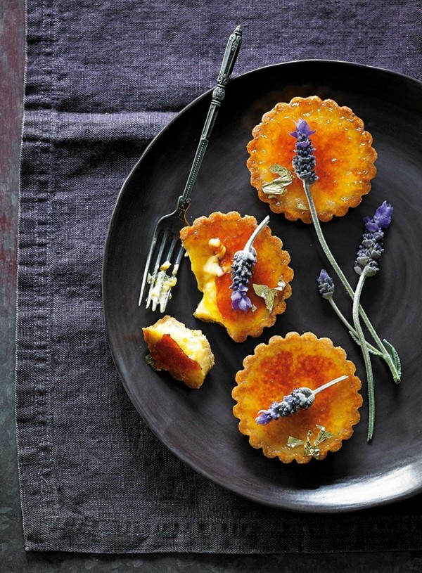 Lavender creme brulee tarts