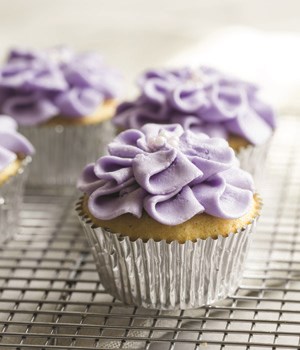Lavender cupcakes with vanilla bean frosting