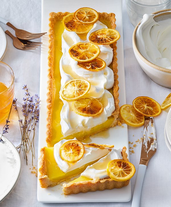 Lavender-honey lemon tart