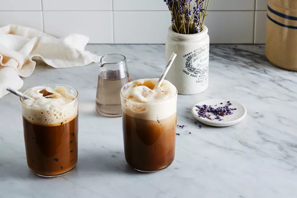 Lavender iced "lattes"