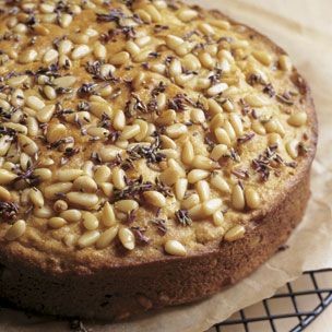 Lavender-polenta coffee cake (French lavender)