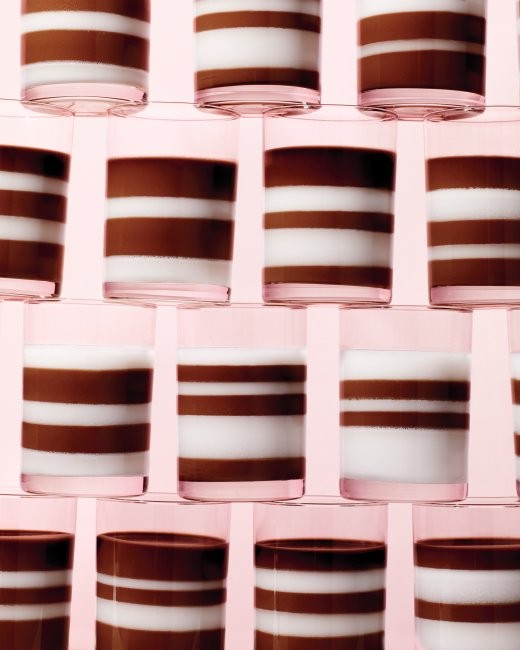 Layered chocolate and coconut gelatins