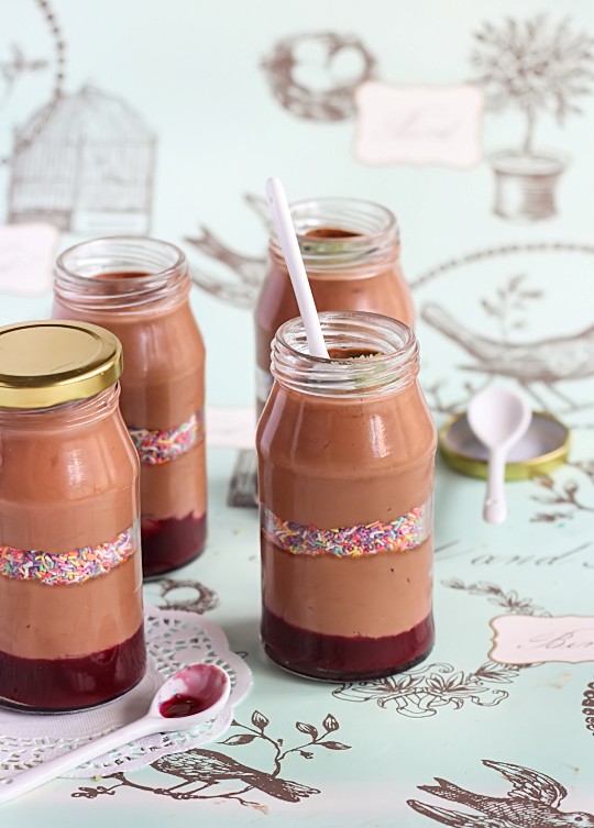 Layered chocolate mousse cups